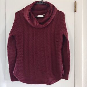 rd style crimson purple cowl neck sweater